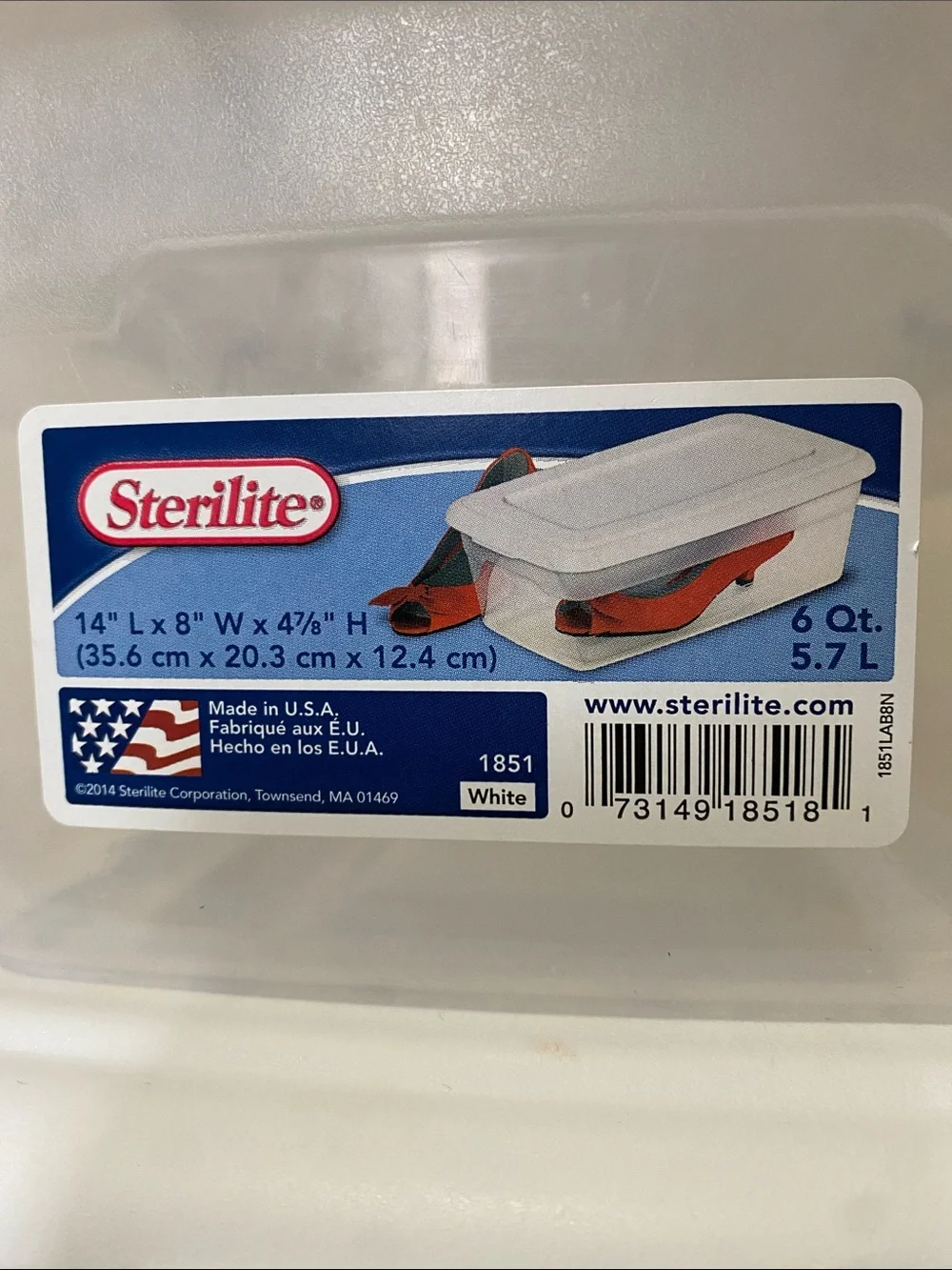 Sterilite Clear Plastic Storage Bins with White Lids - Set of 3